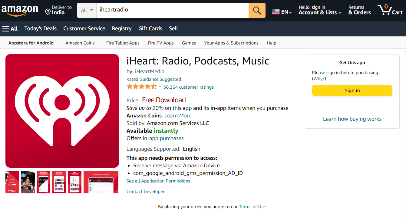 iHeartRadio أمازون