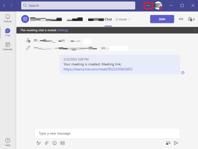 三点アイコンを見つけます。 Microsoft Teams の画面共有が機能しない問題を修正する 9 つの方法