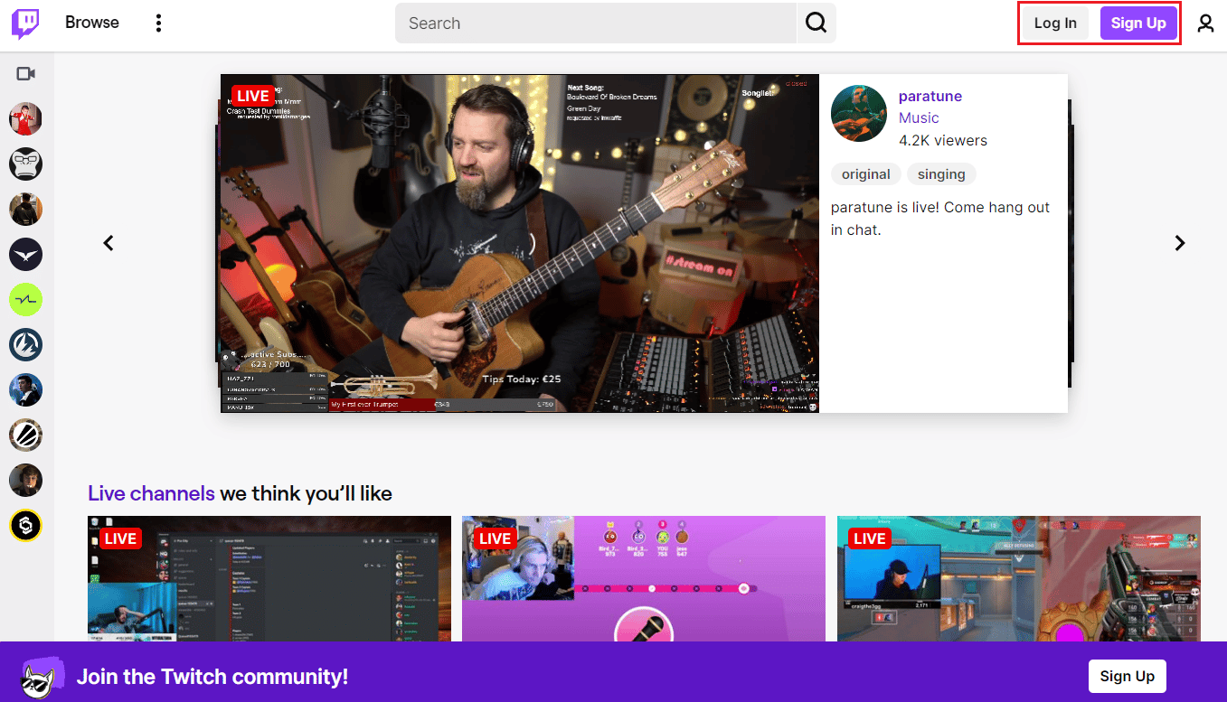 Sito Web Twitch - Accedi O Registrati | Come guardare Twitch in TV