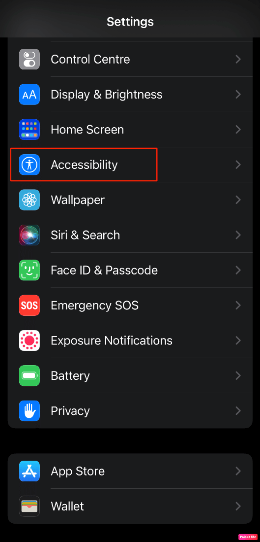 toca accesibilidad en iphone
