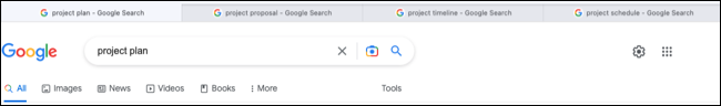 Tab Safari untuk semua istilah pencarian