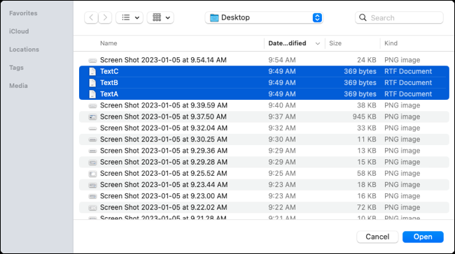 File yang dipilih untuk diganti namanya di Mac