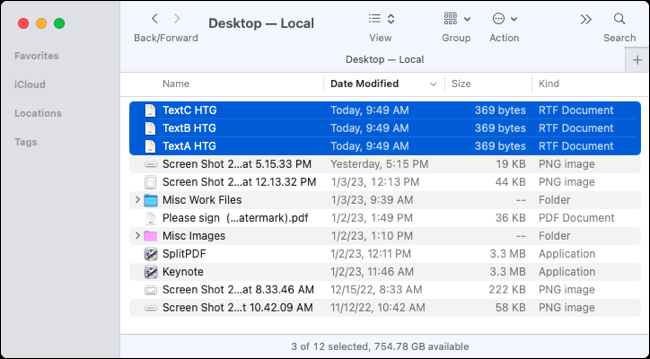 Fichiers renommés sur Mac