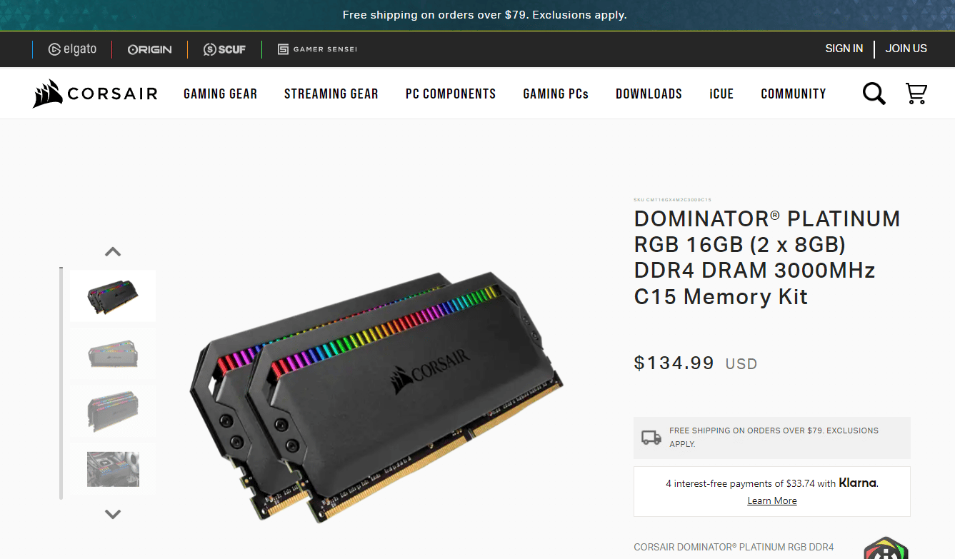 Corsair Dominator Platinum RGB