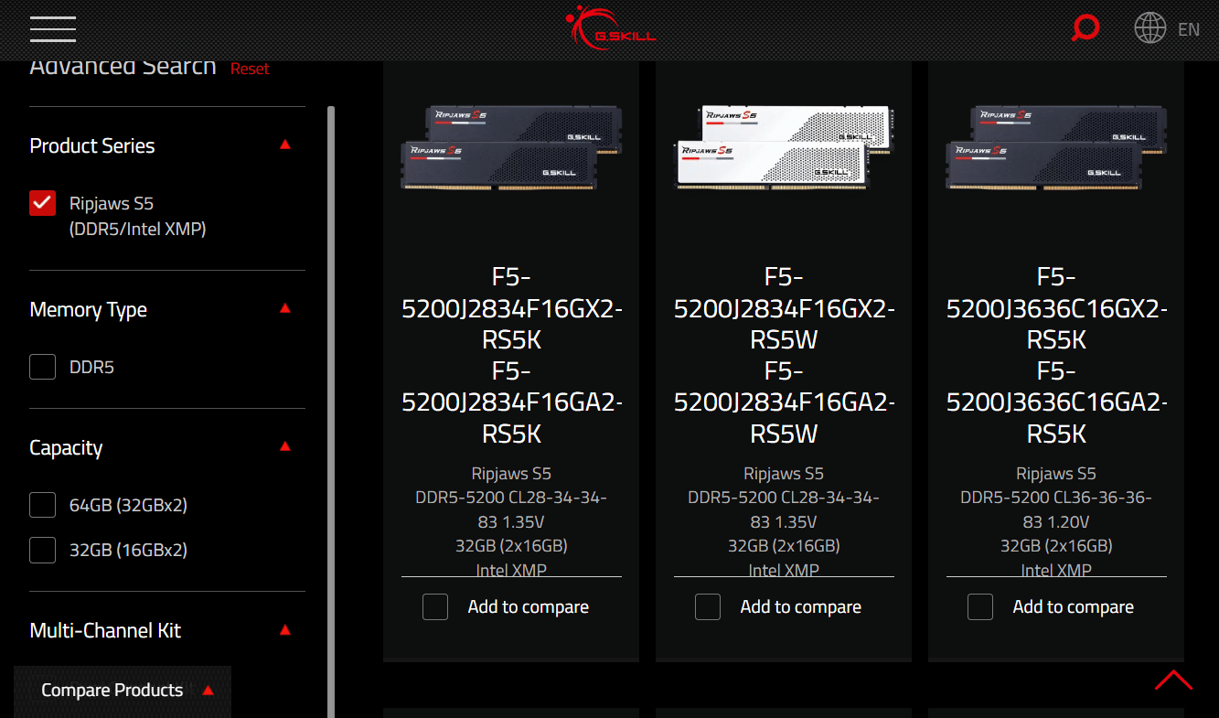 Seria G.Skill RipJaws S5 | Gry DDR4 kontra DDR5