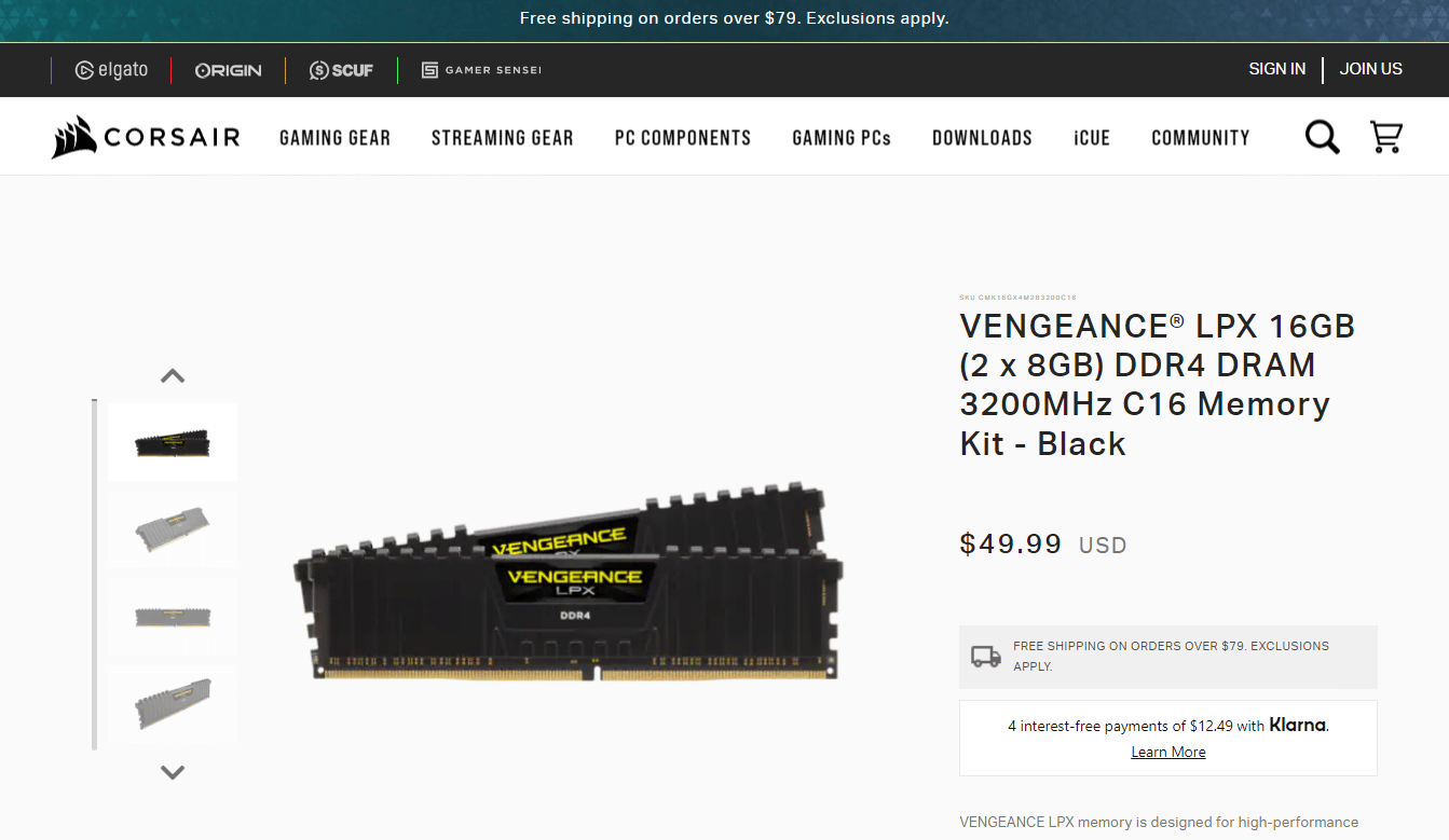 Corsair Vengeance LPX |