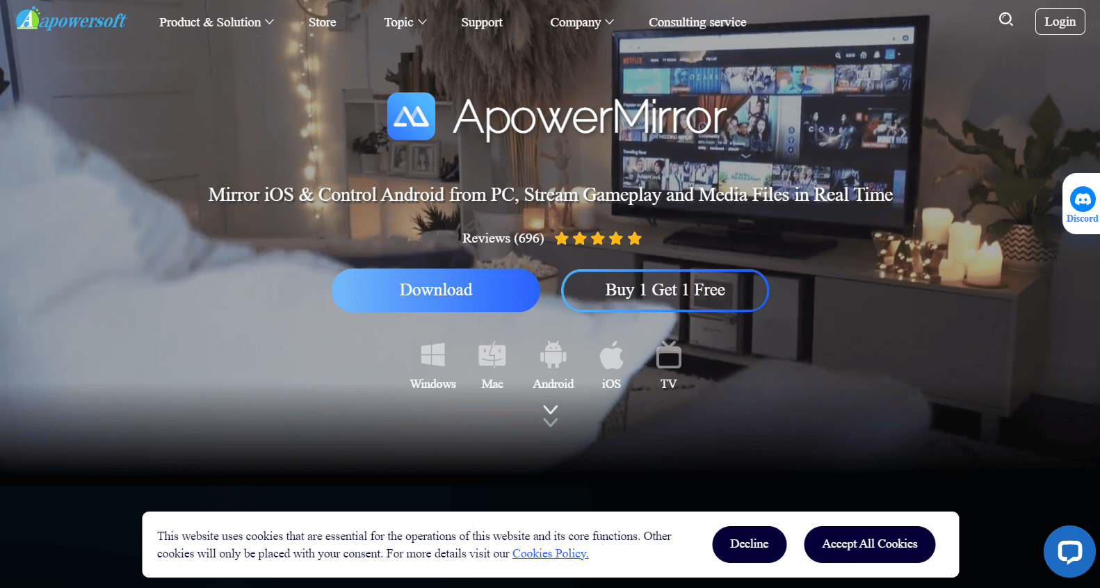 ApowerMirror | تطبيق مجاني للنسخ المتطابق من iPhone إلى التلفزيون