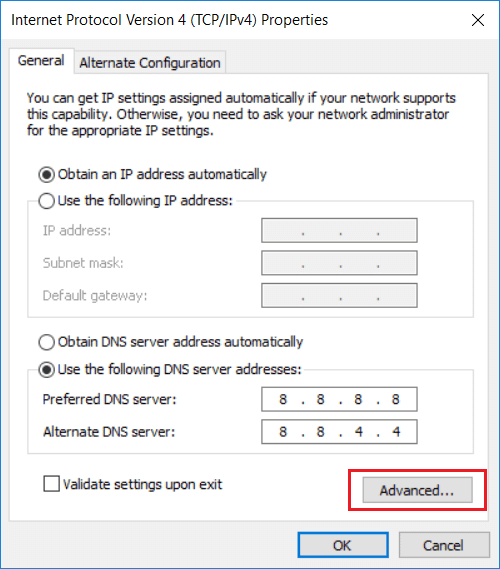 อัปเดตการตั้งค่า DNS