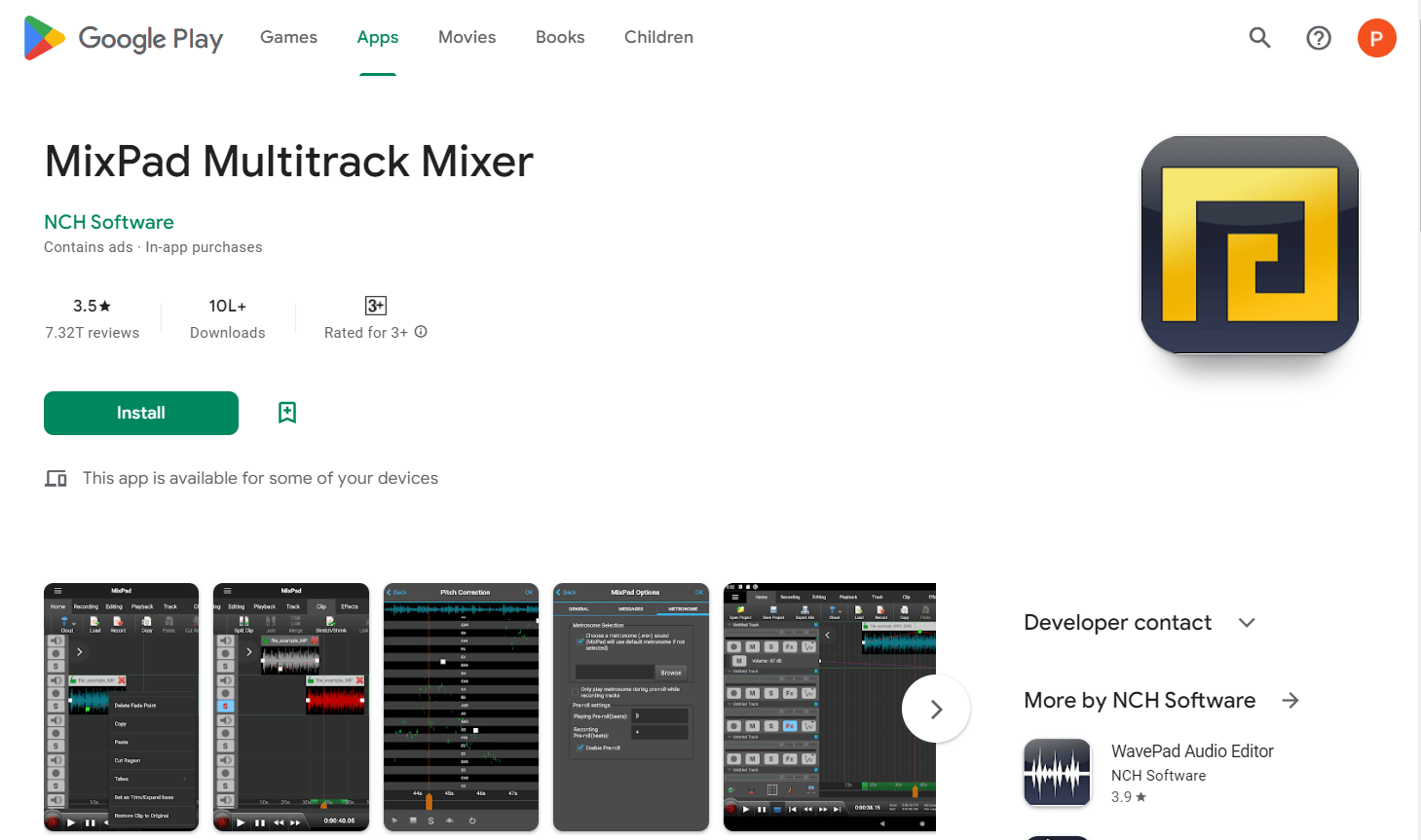 เพลย์สโตร์ MixPad Multitrack Mixer