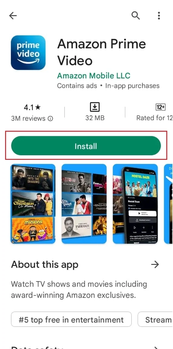 Amazon Prime Video 앱 Android Play 스토어를 설치합니다. Amazon Prime 사운드 문제 수정