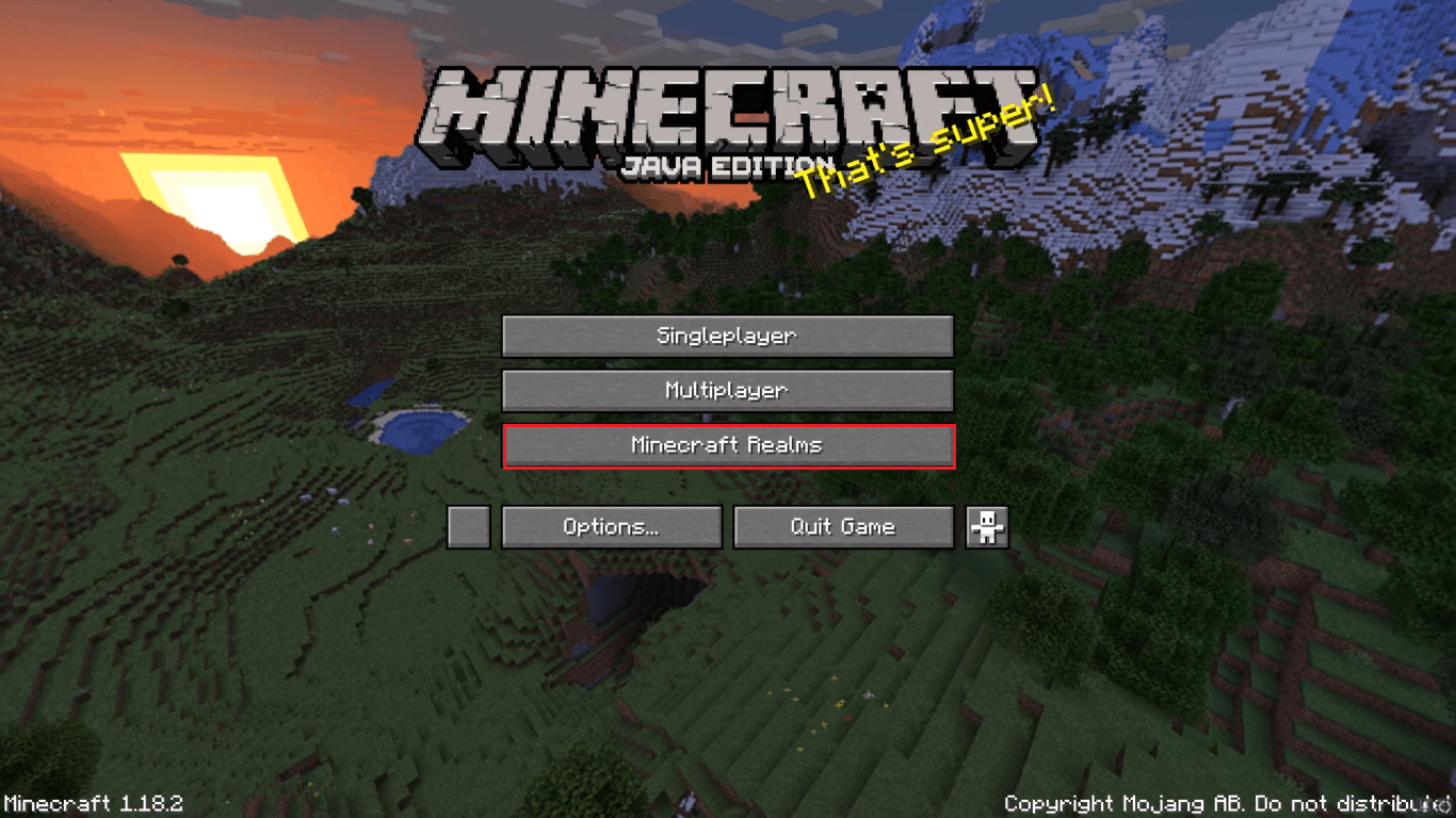 Minecraft Realms を選択