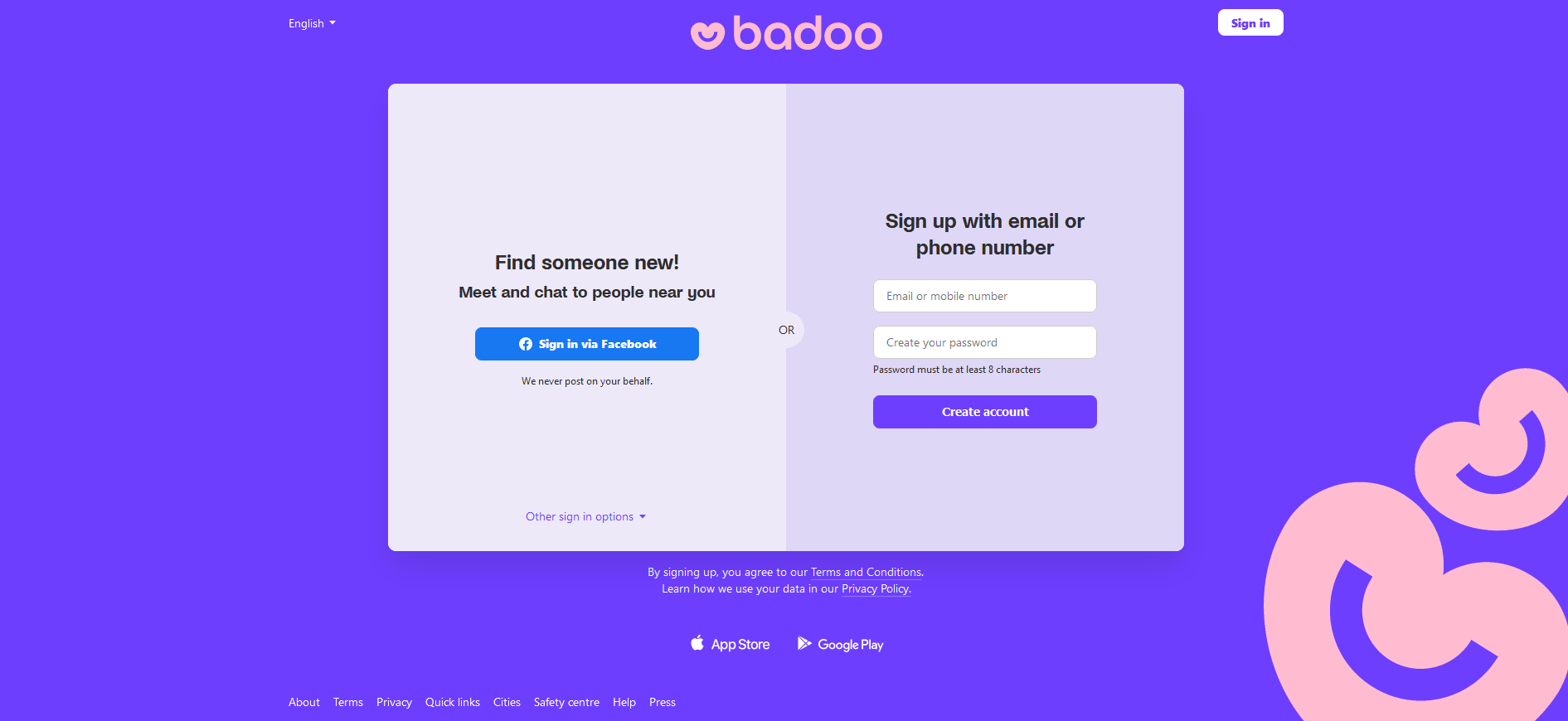 เว็บไซต์อย่างเป็นทางการของ Badoo