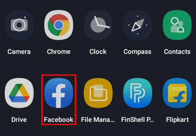 デバイスで Facebook アプリを開きます。