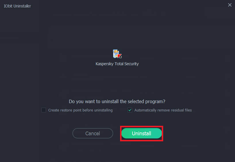 Copot pemasangan untuk memulai penghapusan. Cara Menghapus Kaspersky Endpoint Security 10 Tanpa Kata Sandi