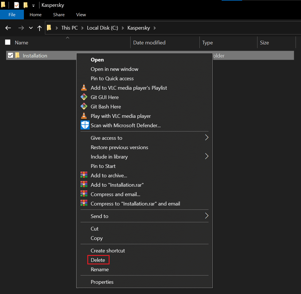 Excluir pasta de instalação. Como remover o Kaspersky Endpoint Security 10 sem senha