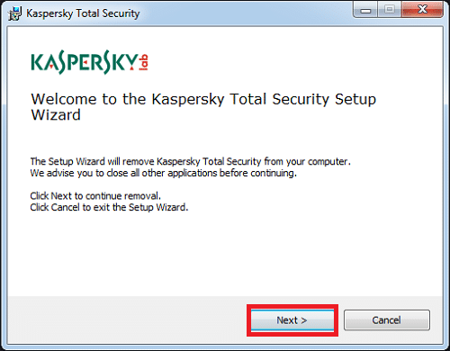 Ikuti pengaturan untuk menyelesaikan penghapusan instalasi. Cara Menghapus Kaspersky Endpoint Security 10 Tanpa Kata Sandi