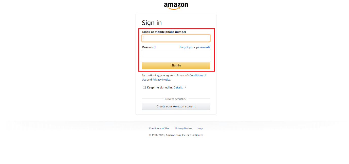 Digite suas credenciais de login e clique em Entrar para fazer login em sua conta Amazon | Como obter descontos Amazon Prime para professores