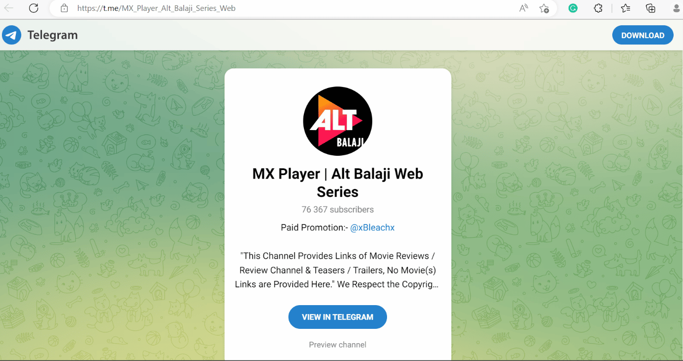 سلسلة MX Player Alt balaji على الويب