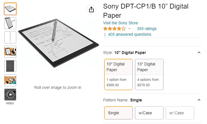 Sony DPT-CP1/B 10-дюймовый цифровой планшет