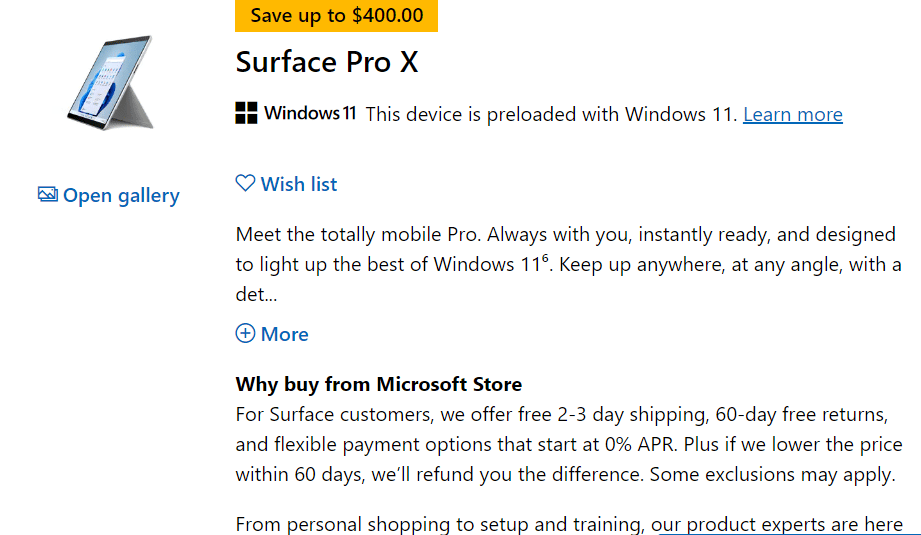 マイクロソフト Surface Pro X