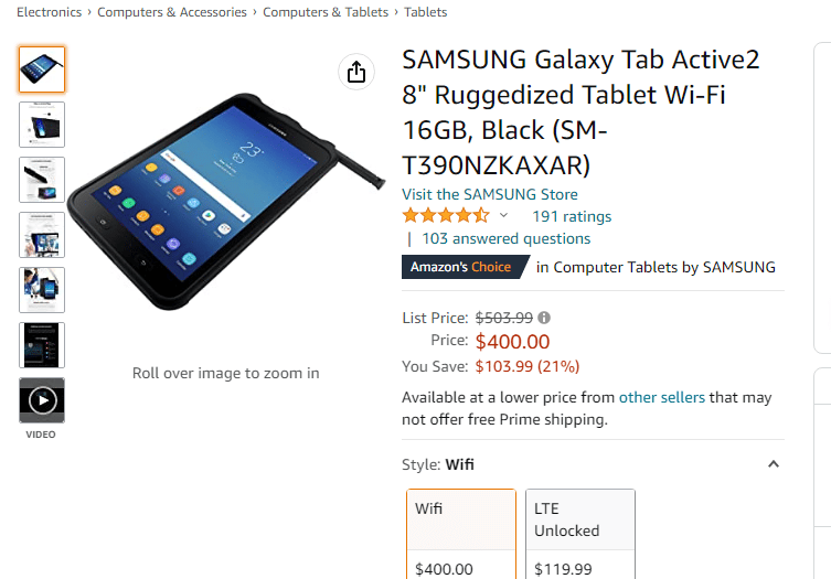 Samsung Galaxy Aktif 2.8 Tab