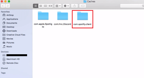 faceți clic pe folderul com.spotify.client | Cum să ștergeți memoria cache Spotify în Windows 10