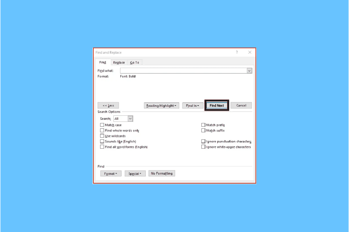 Come trovare l'istanza successiva di testo formattato in grassetto