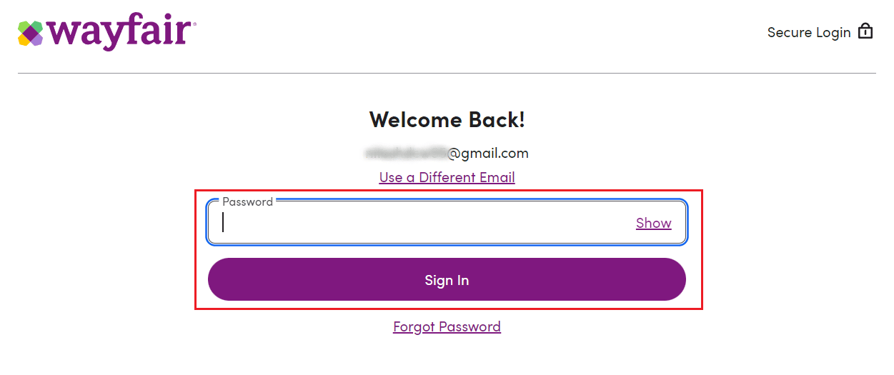 entrez votre mot de passe et cliquez sur Se connecter |