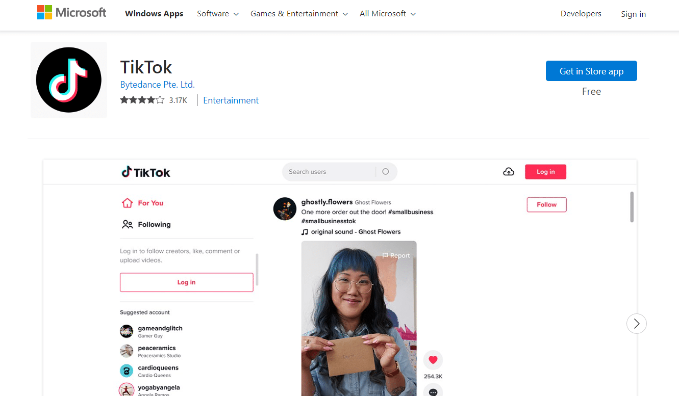 TikTok Microsoft Store | Come visualizzare i preferiti su PC TikTok