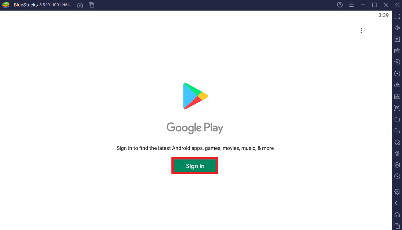 Se connecter Play Store |