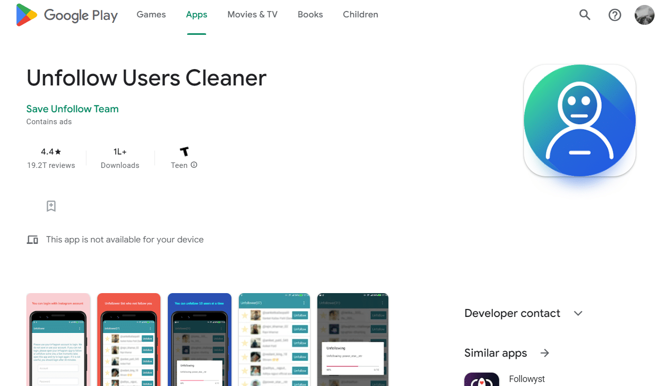 เลิกติดตาม Users Cleaner | เครื่องมือลบผู้ติดตามผี Instagram