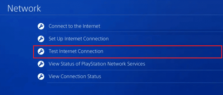 internet bağlantısını test et ps4