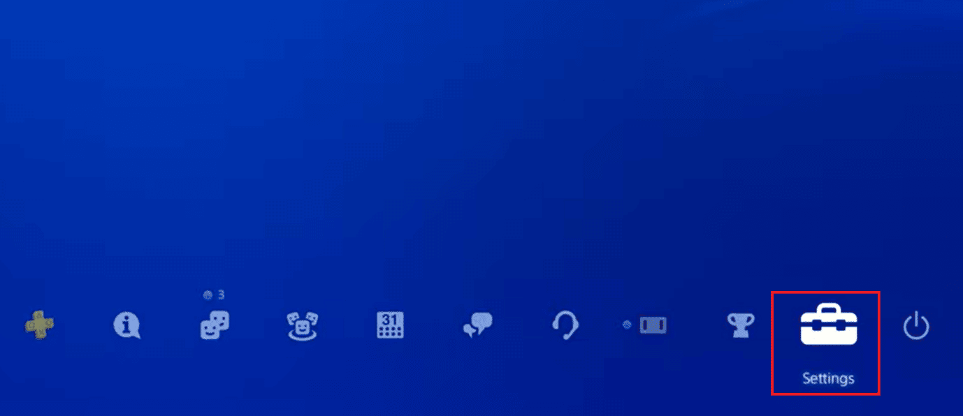 Configurações no PS4