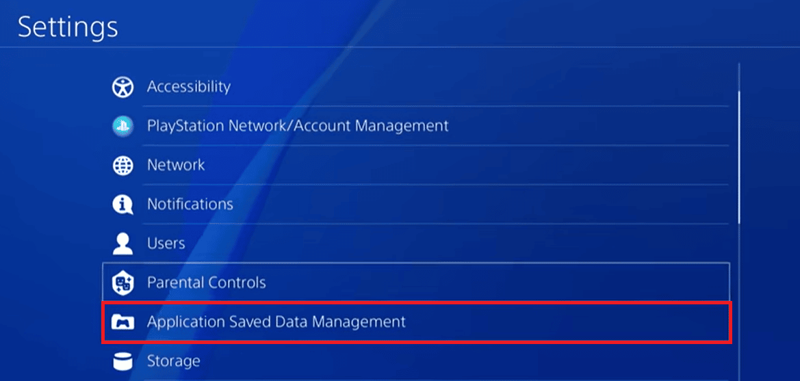 application gestion des données sauvegardées sur ps4