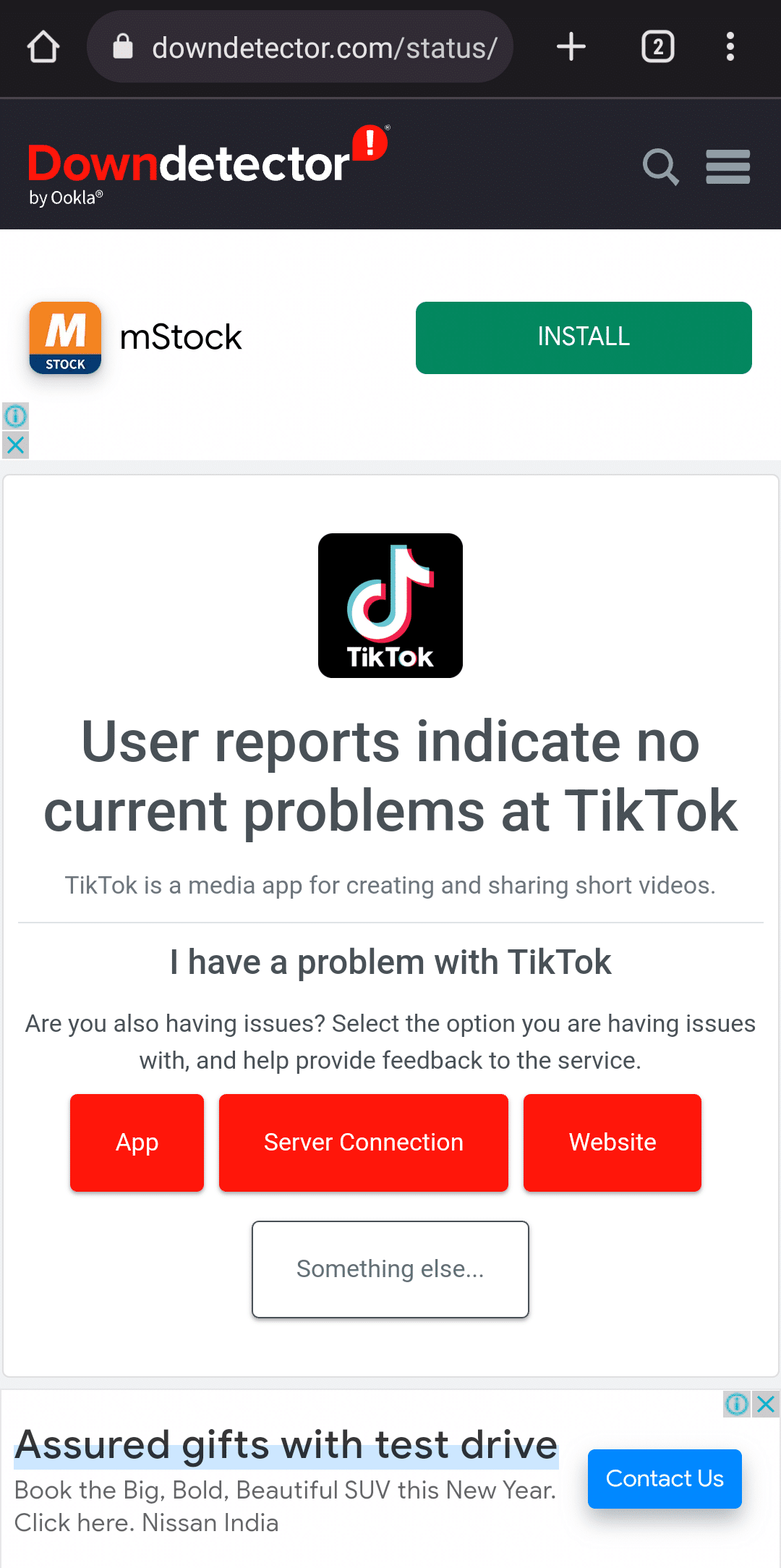 page Web downdetector | impossible de changer la photo de profil sur tiktok