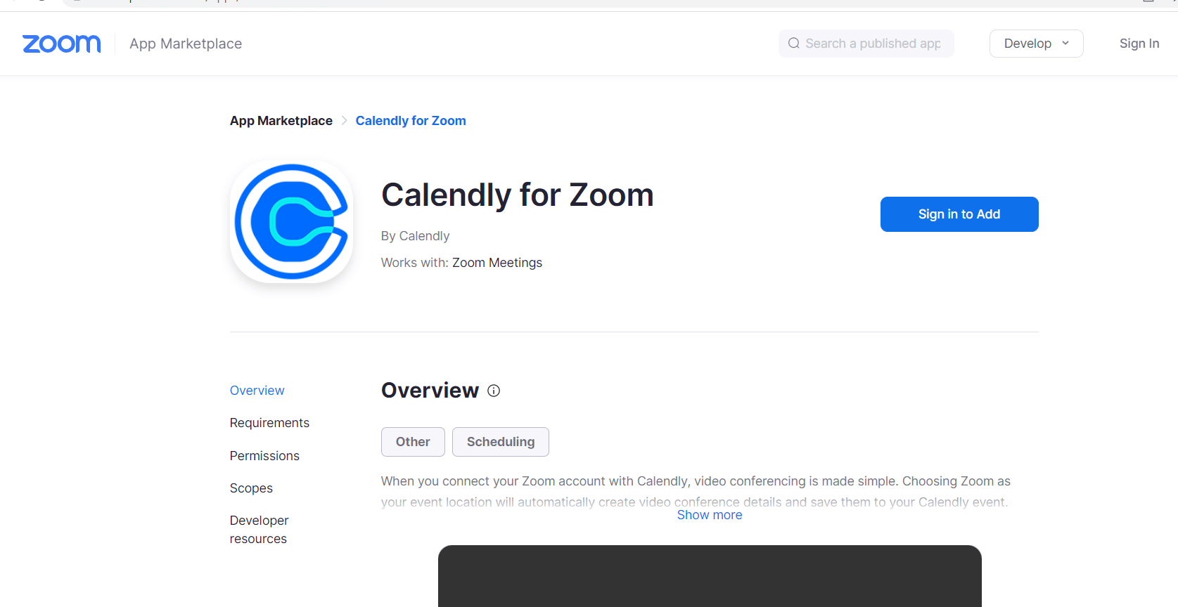 Calendly для официальной веб-страницы Zoom