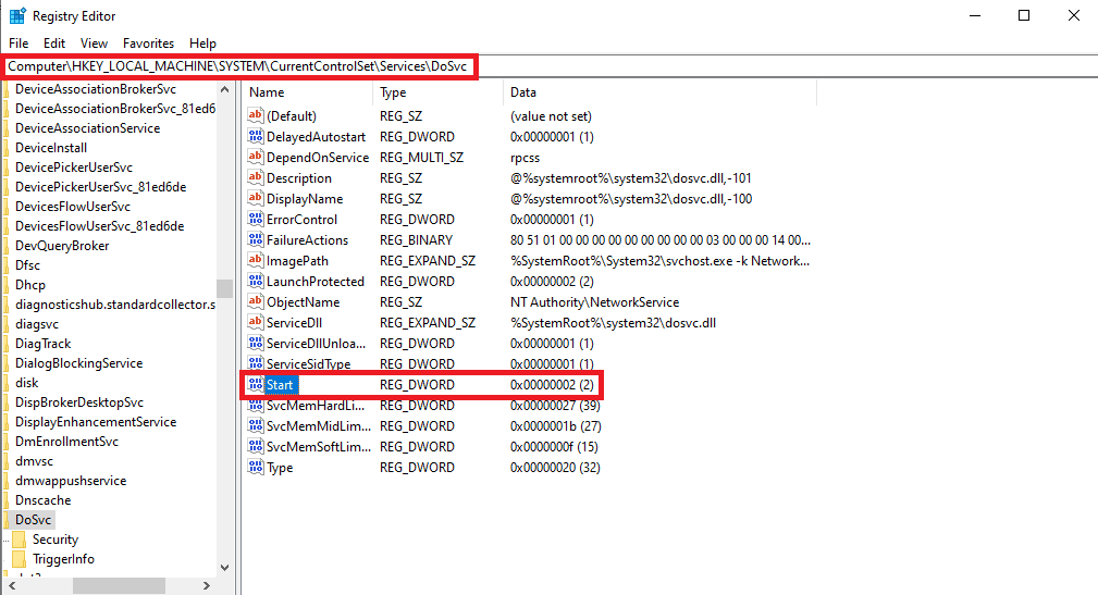 시작 DWORD 키 찾기