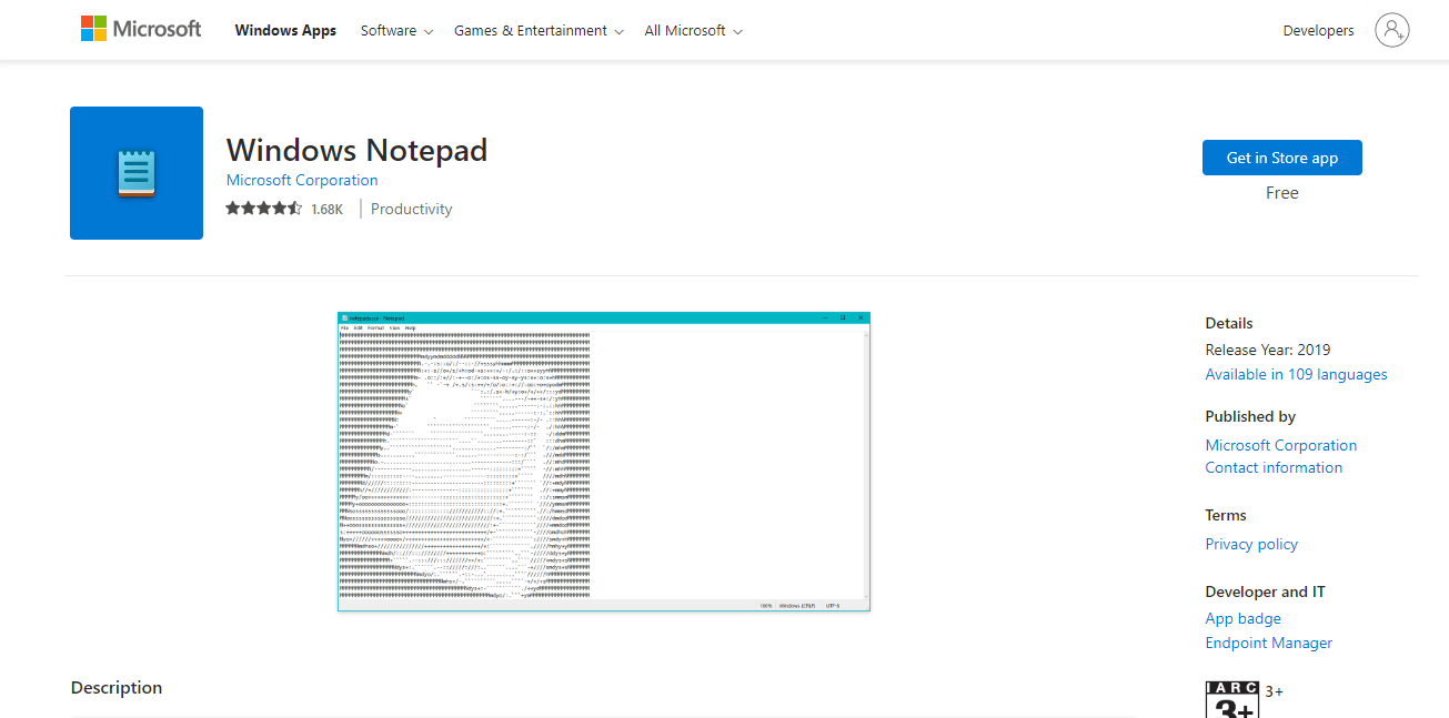 الصفحة الرئيسية لبرنامج Windows Notepad. 40 من أفضل تطبيقات الإنتاجية للعمل بشكل أسرع