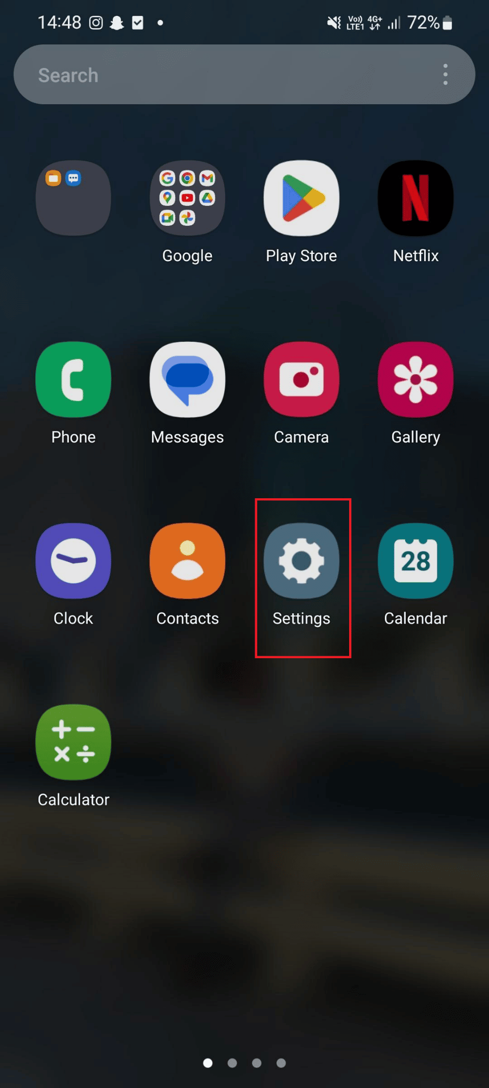 icono de configuración samsung galaxy