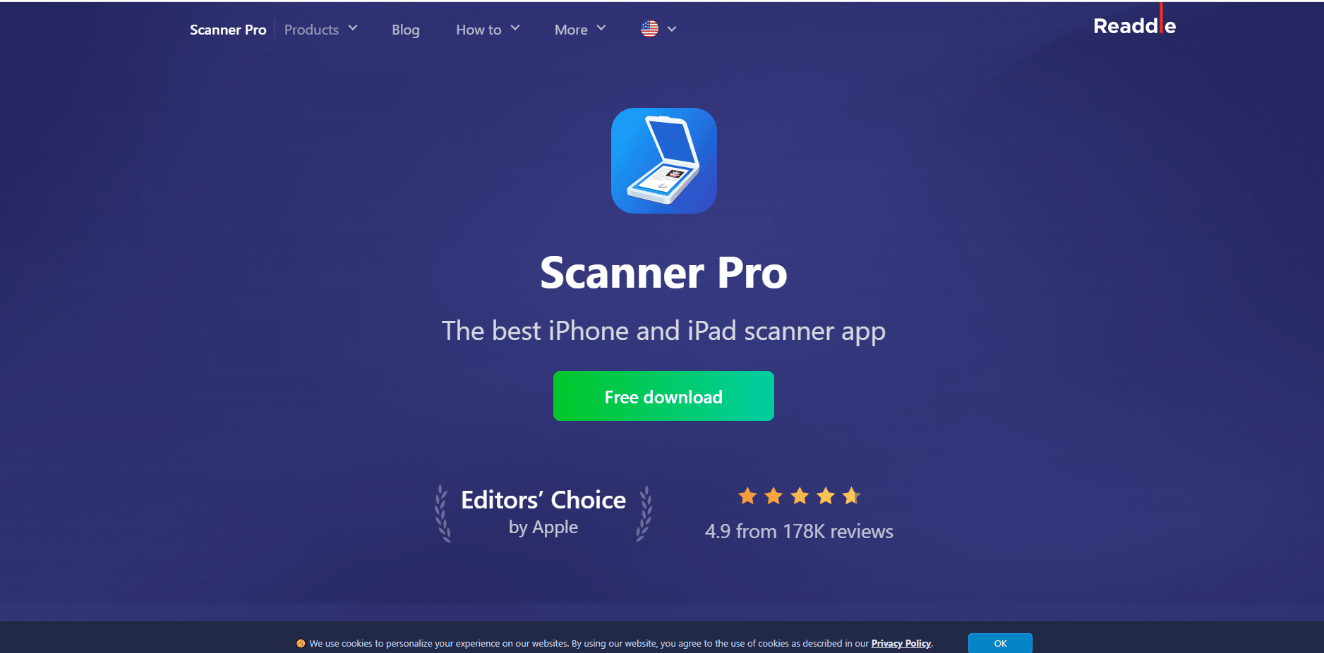 Веб-страница Scanner Pro