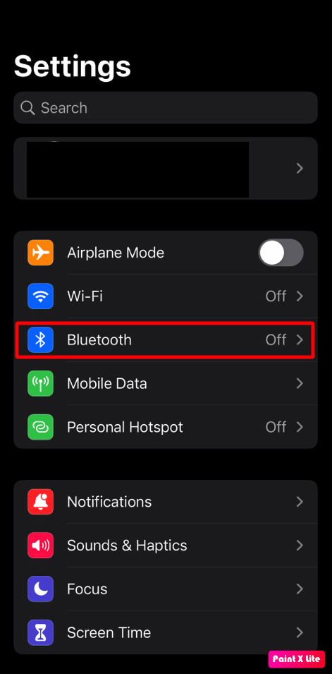 Tippen Sie auf die Bluetooth-Option