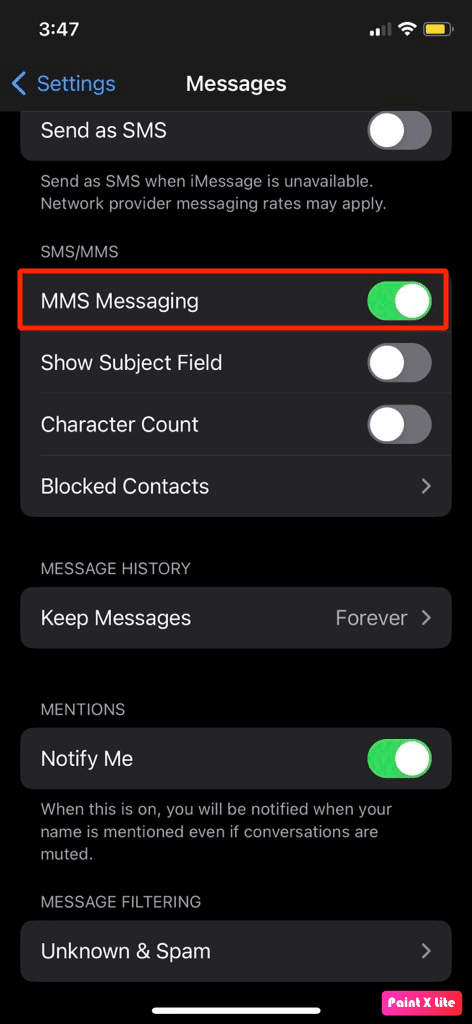 activați mesajele mms | iPhone nu primește mesaje de la Android