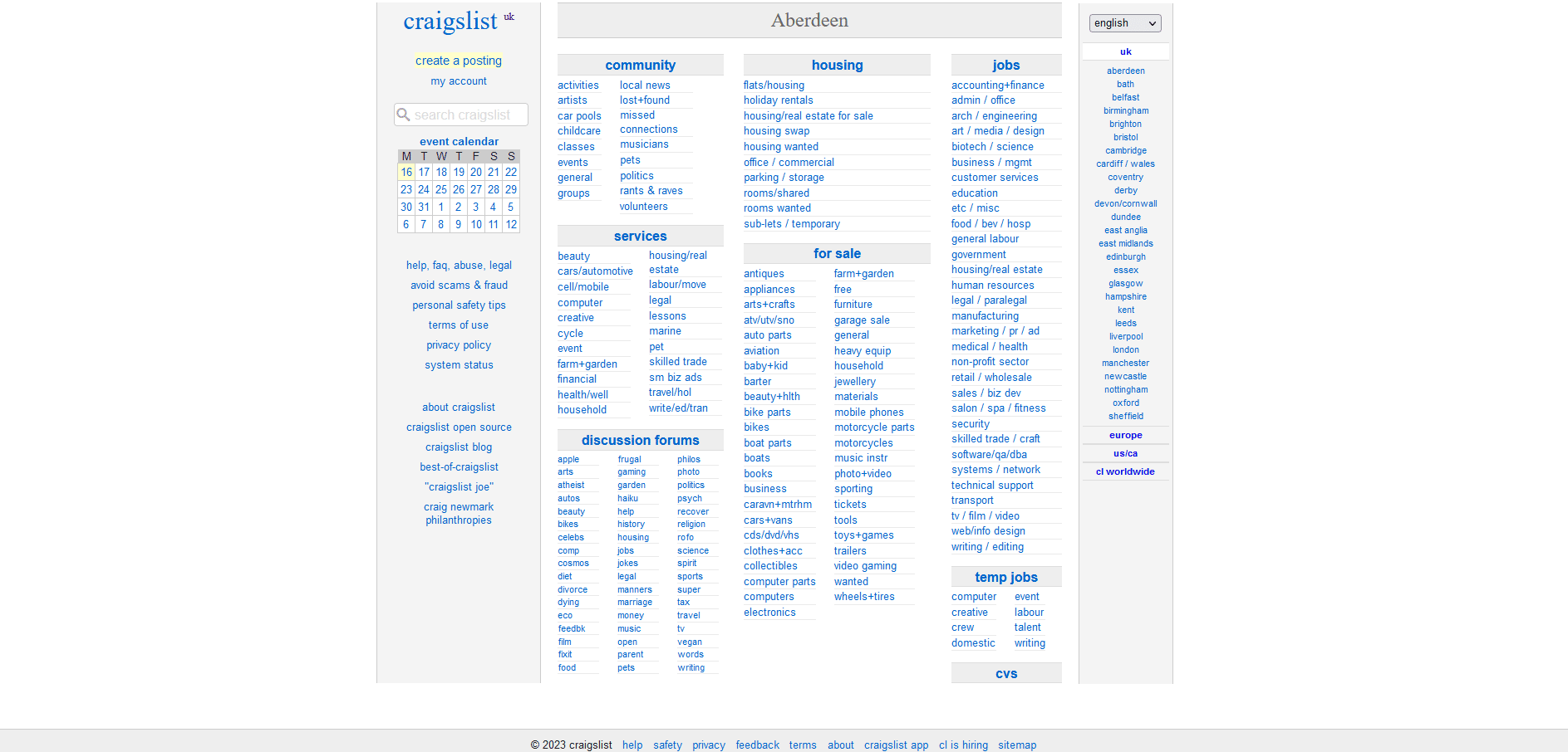 เว็บไซต์อย่างเป็นทางการของ Craiglist