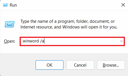 winword /a 입력