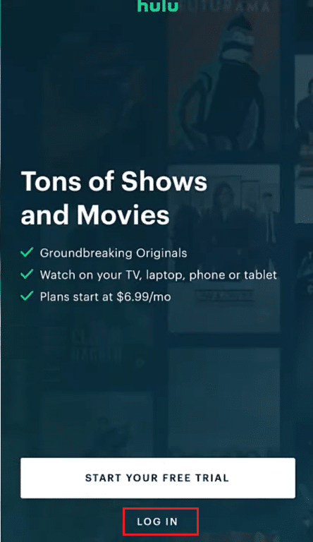 accesso all'app hulu