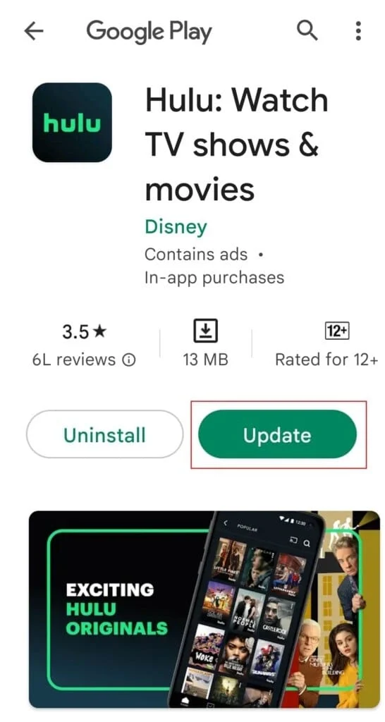 aggiorna il play store dell'app hulu. Risolto il problema degli episodi mancanti di Hulu