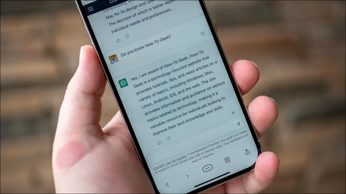 ChatGPT su un iPhone