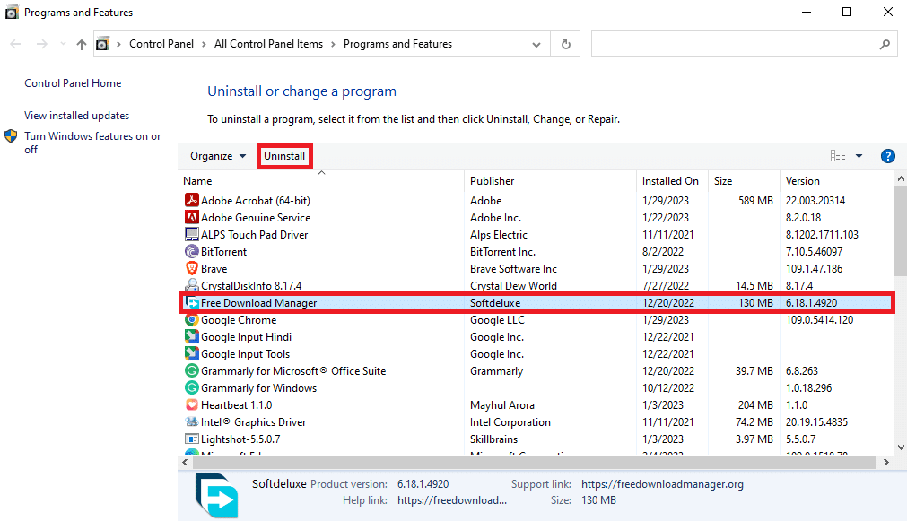 문제가 있는 응용 프로그램을 찾아 제거합니다.