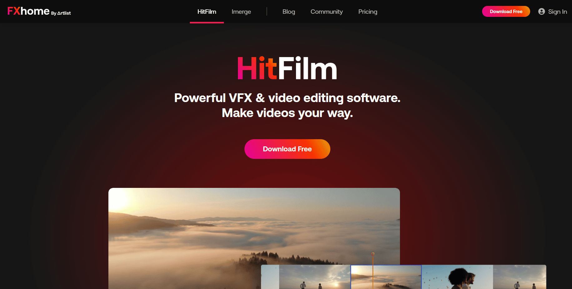 Hitflim 익스프레스 웹사이트