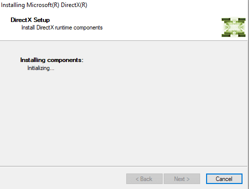 Das DirectX-Setup beginnt mit der Installation von |